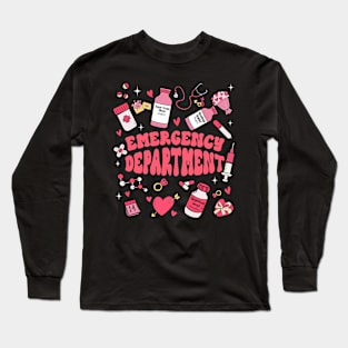 Emergency Department Room ER Ed Nurse Valentine_s Day Long Sleeve T-Shirt